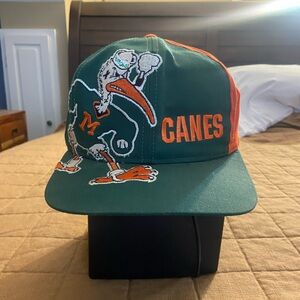 Vintage Miami Hurricanes Green & Orange Snapback
